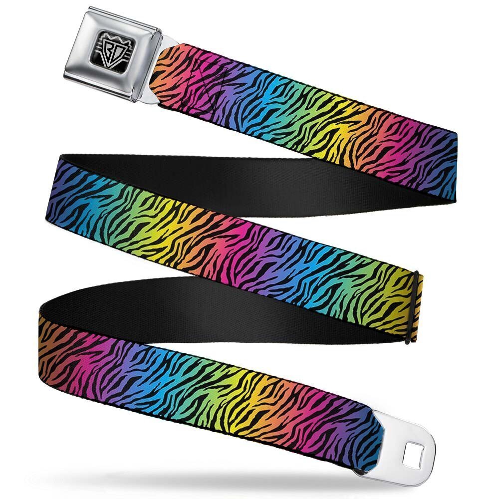 8931 Seatbelt Belt - Zebra Rainbow Ombre - 1.0" Wide - 20-36 Inches in